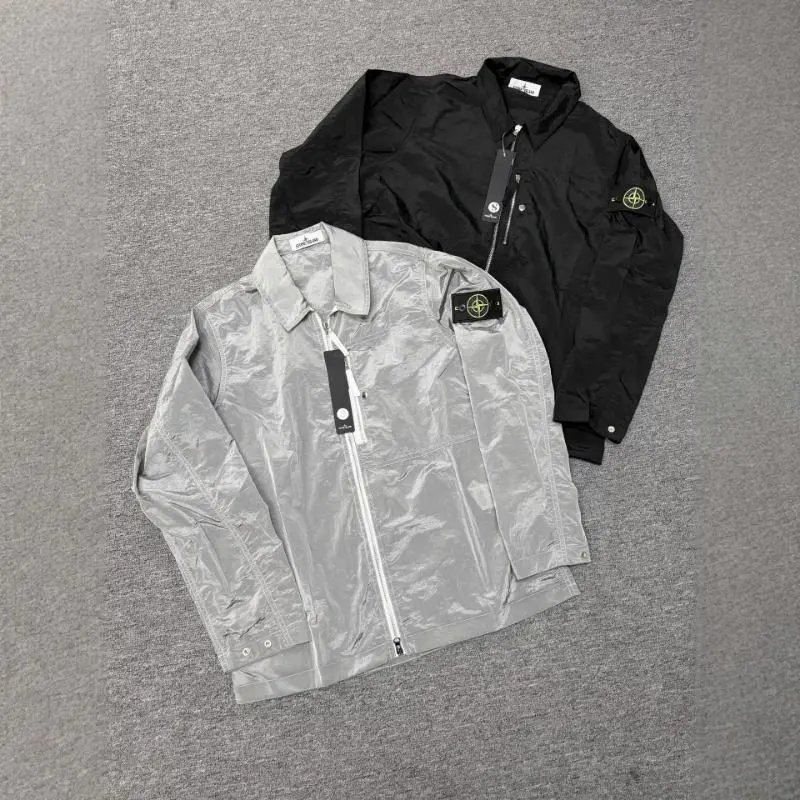 Utility Thin Shirt Jacket with Metal Nylon Pockets