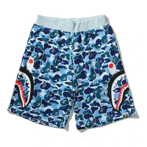 A Bathing Ape Shark Camo Blue Shorts - 1