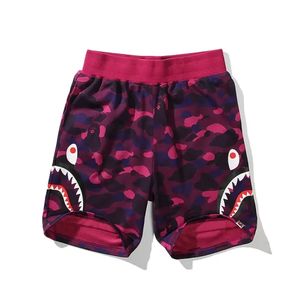 A Bathing Ape Shark Camo Pink Shorts - 1