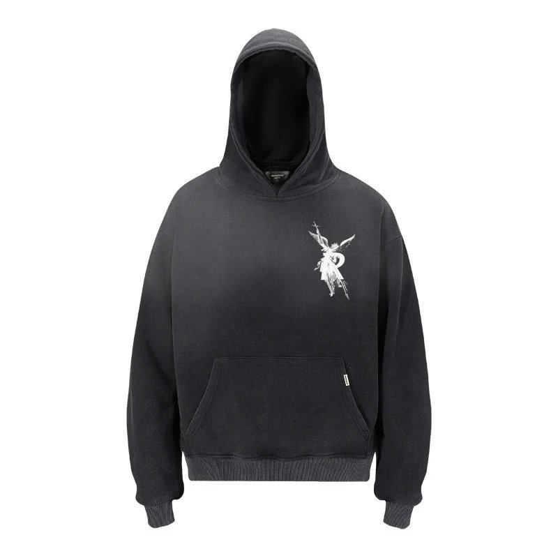 Letter Print Washed Hoodie photo 4