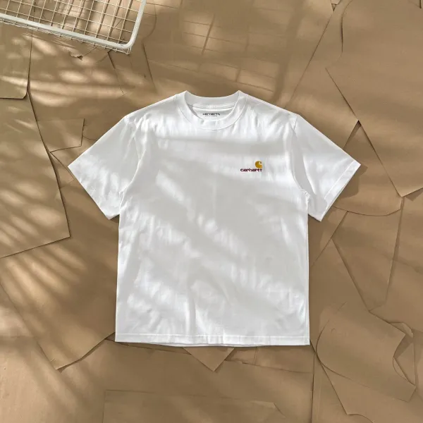 Carhartt Work In Progress Carhartt WIP Logo Embroidered White T-Shirt T-Shirts - 6