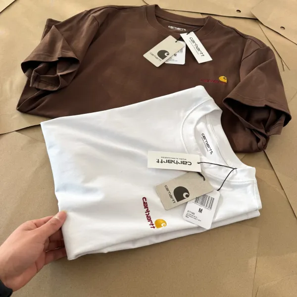 Carhartt Work In Progress Carhartt WIP Logo Embroidered White T-Shirt T-Shirts - 17