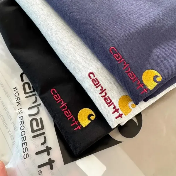 Carhartt Work In Progress Carhartt WIP Logo Embroidered White T-Shirt T-Shirts - 40