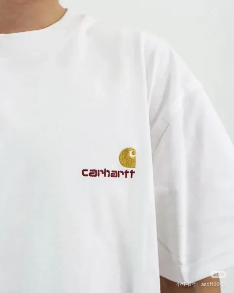 Carhartt Work In Progress Carhartt WIP Logo Embroidered White T-Shirt T-Shirts - 27