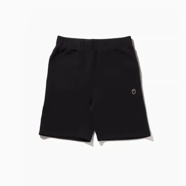 A Bathing Ape Classic Logo Embroidered Shorts Black - 1
