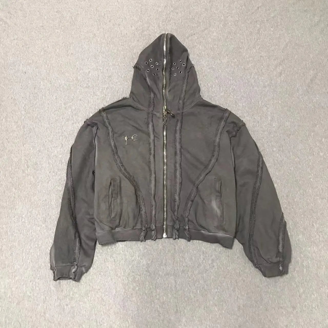 Metal Zip Hooded Cardigan photo 2