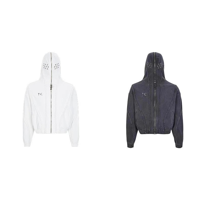 Metal Zip Hooded Cardigan photo 6