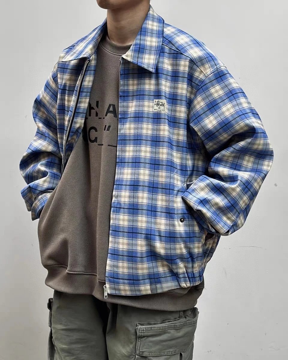 Blue Plaid Coach Jacket photo 5