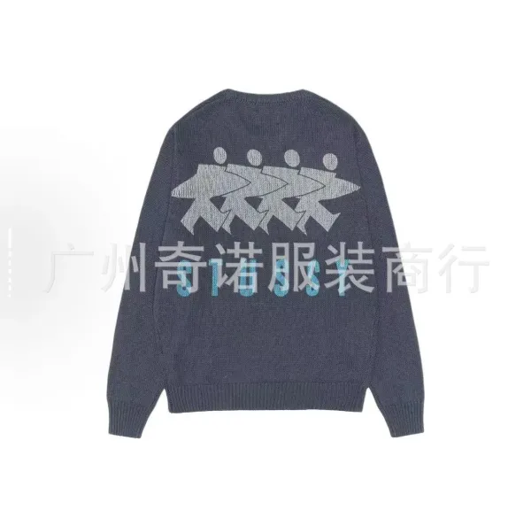Stüssy Group Logo Knit Sweater Charcoal Gray Sweater - 1