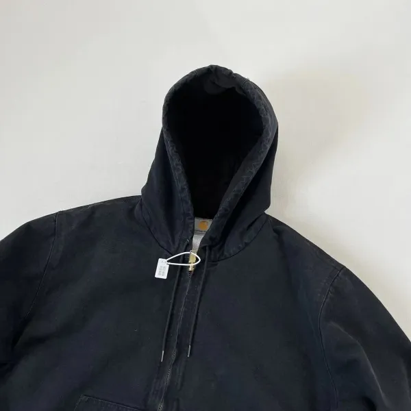 Carhartt WIP Active Jacket Charcoal Gray Hooded Workwear Jacket - 29