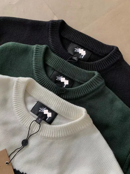 Design Graphic Knit Sweater Black - 11