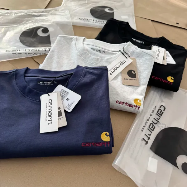 Carhartt Work In Progress Carhartt WIP Logo Embroidered White T-Shirt T-Shirts - 39