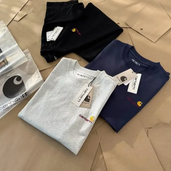 Carhartt Work In Progress Carhartt WIP Logo Embroidered White T-Shirt T-Shirts - 15