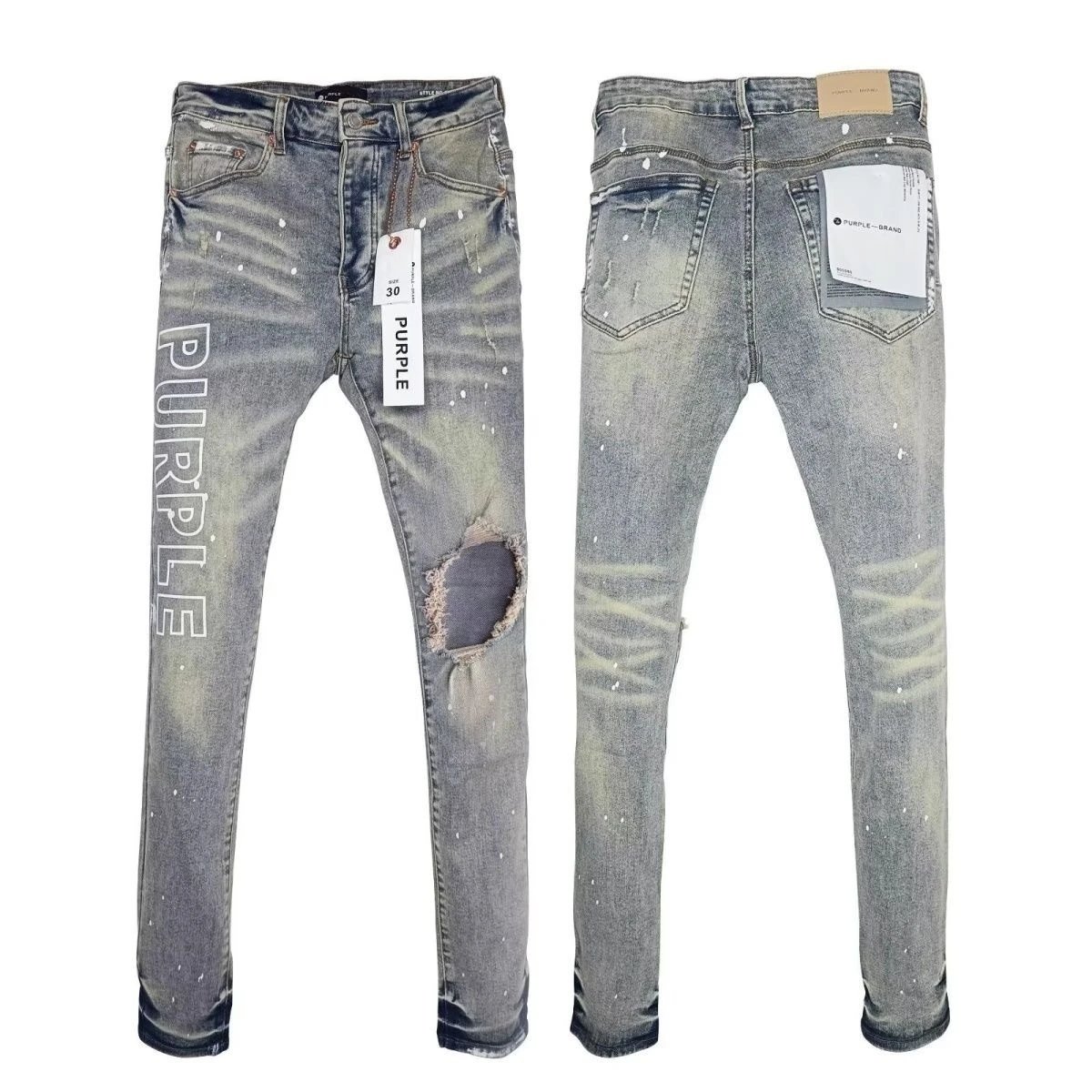 Ripped Slim Elastic Denim Jeans photo 7