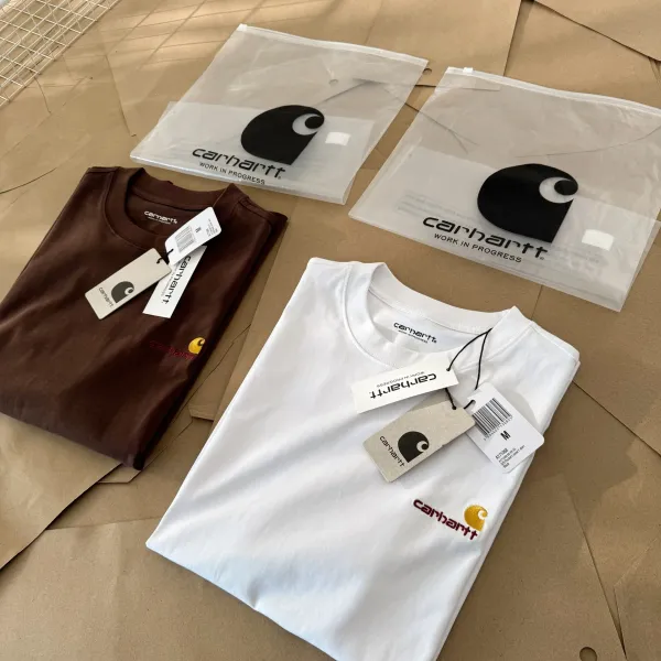 Carhartt Work In Progress Carhartt WIP Logo Embroidered White T-Shirt T-Shirts - 20