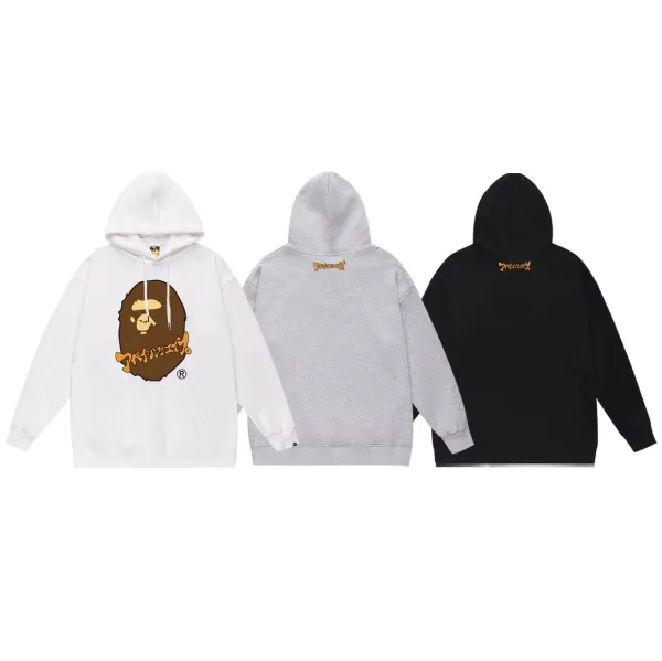 A Bathing Ape Classic Ape Head Graphic Hoodie Black - 37