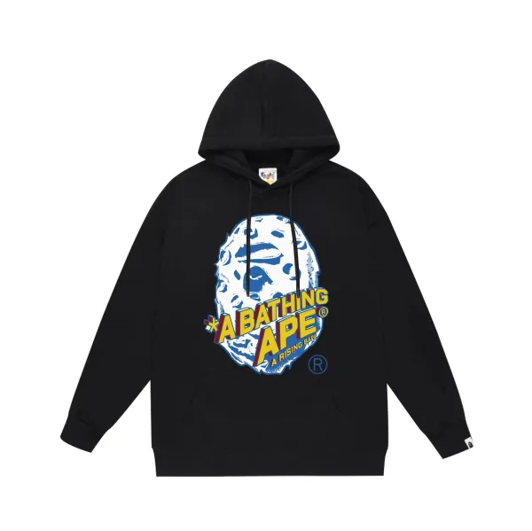 A Bathing Ape Classic Ape Head Graphic Hoodie Black - 16