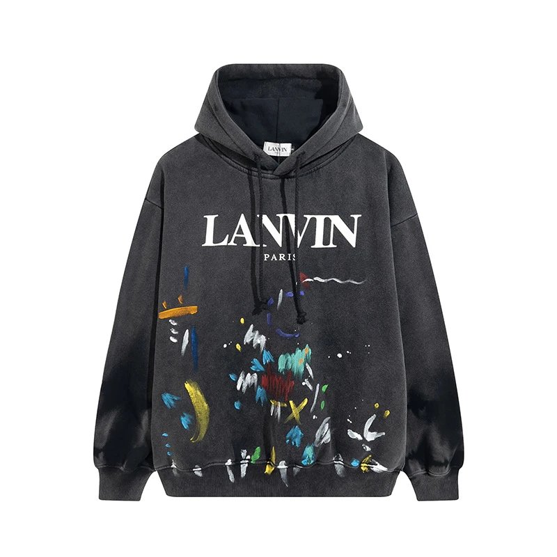 Fall Winter GD Letter Splatter Print Hoodie photo 3