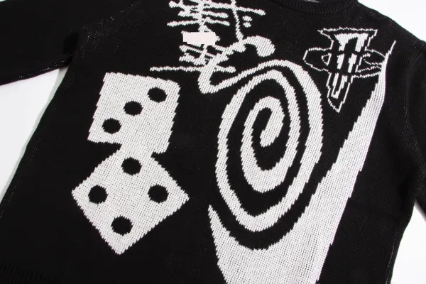 Design Graphic Knit Sweater Black - 30