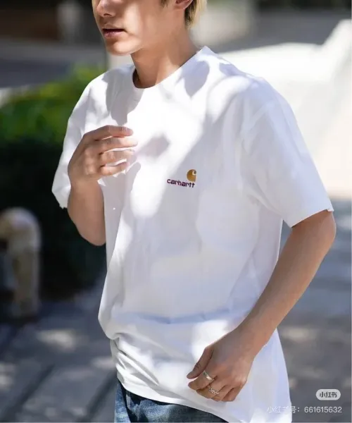 Carhartt Work In Progress Carhartt WIP Logo Embroidered White T-Shirt T-Shirts - 29