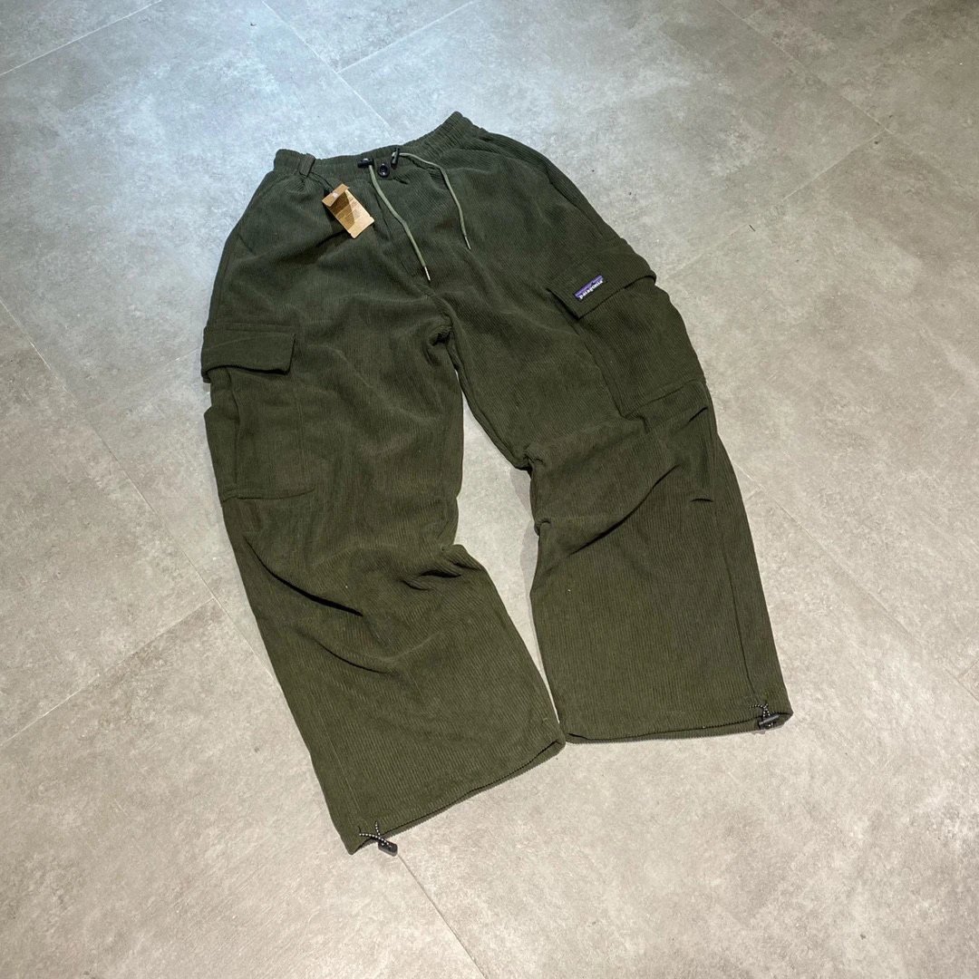 Retro Corduroy Cargo Pants with Drawstring photo 5
