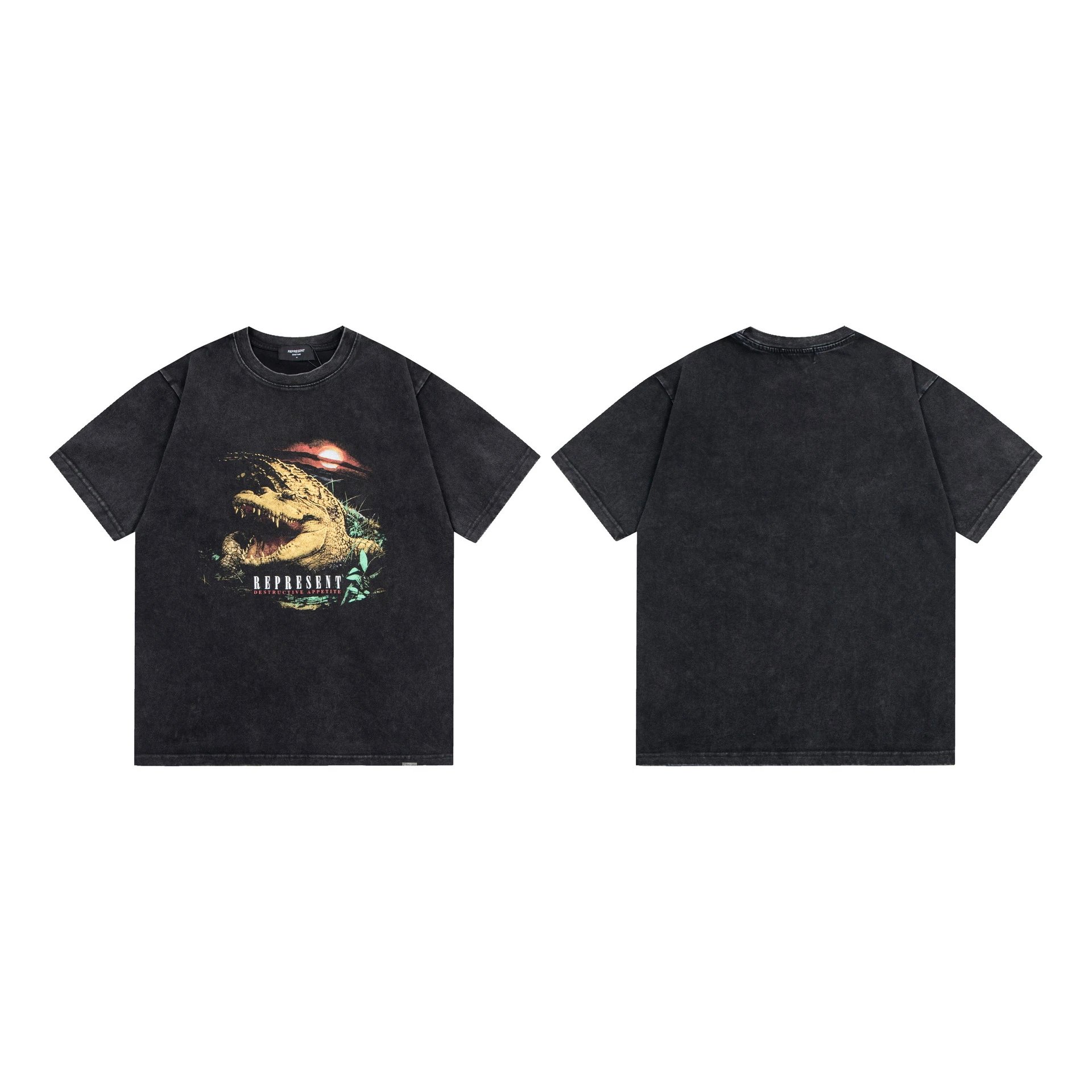 Washed Print Retro Loose T-Shirt photo 4