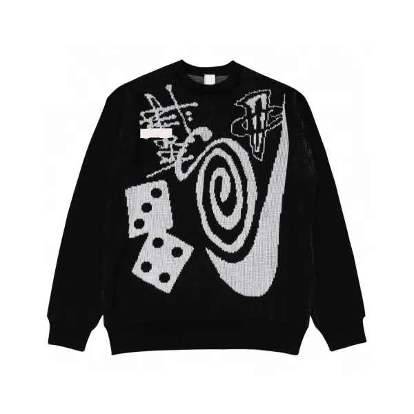 Design Graphic Knit Sweater Black - 26