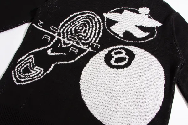 Design Graphic Knit Sweater Black - 33