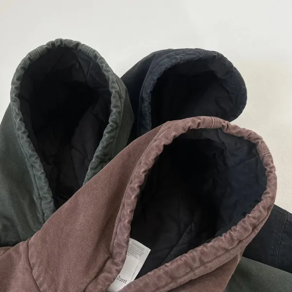 Carhartt WIP Active Jacket Charcoal Gray Hooded Workwear Jacket - 33