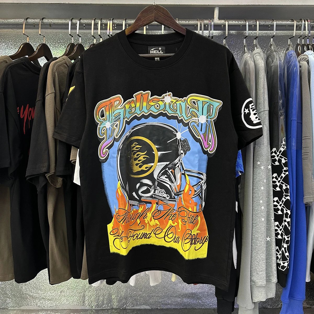 American Helmet Sequin Print T-Shirt photo 8