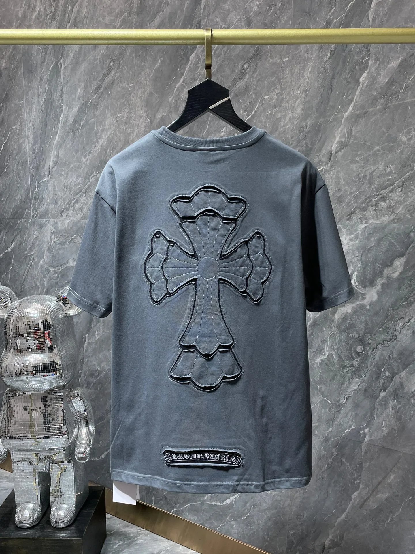 Heavy Embroidered Open-Work Short Sleeve T-Shirt photo 3