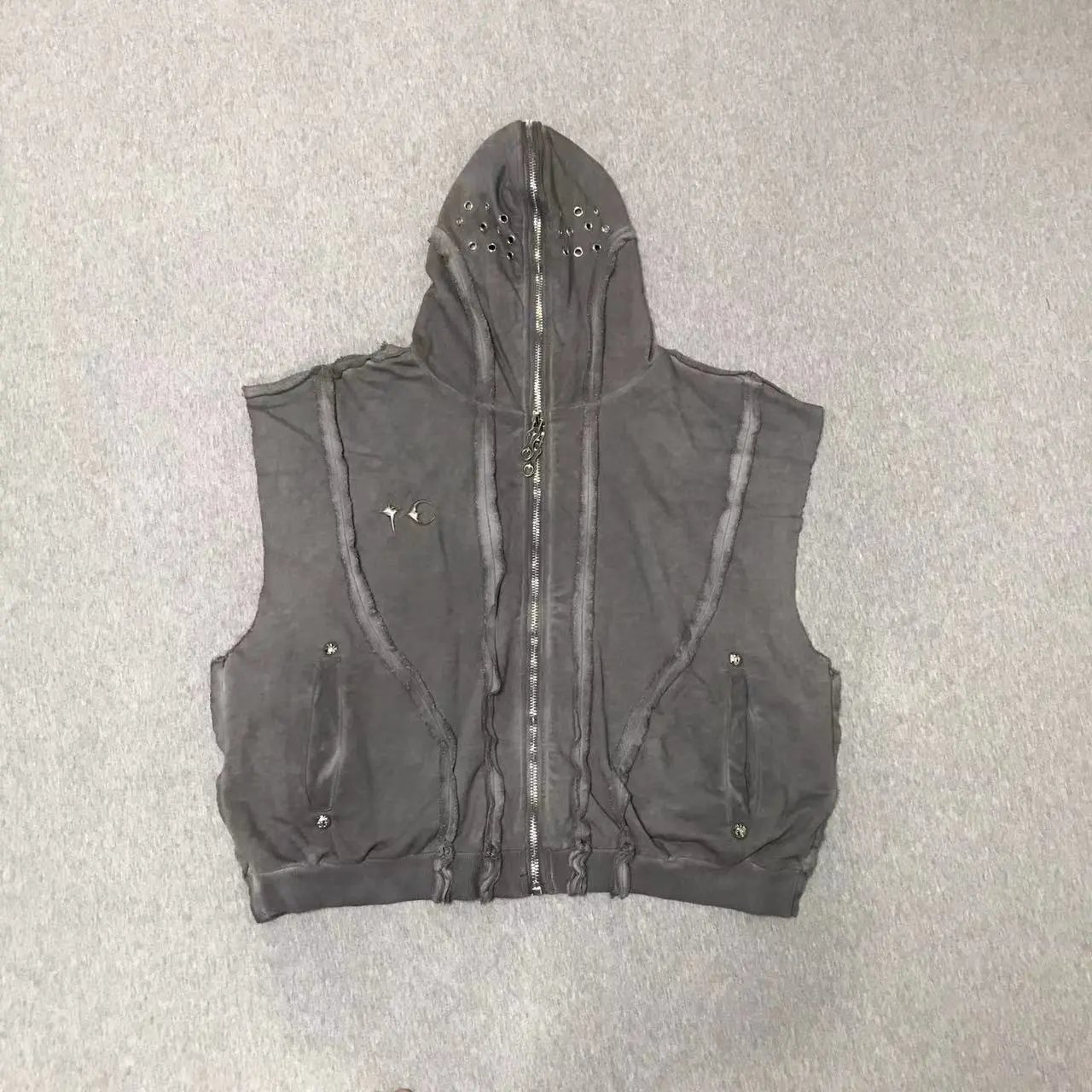 Metal Zip Hooded Cardigan photo 4