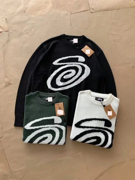 Design Graphic Knit Sweater Black - 6