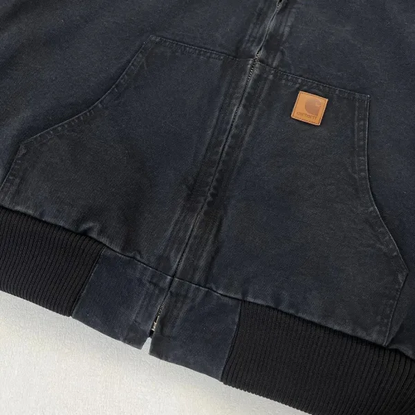 Carhartt WIP Active Jacket Charcoal Gray Hooded Workwear Jacket - 37