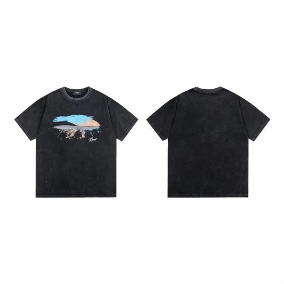 Washed Print Retro Loose T-Shirt photo 2