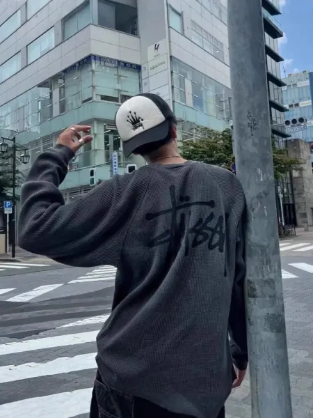 Stussy Camo Waffle Knit Long-Sleeve Top Multicolor - 9