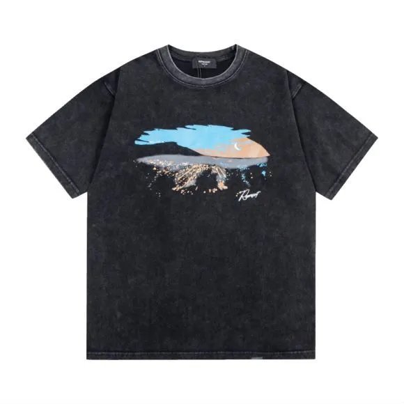 Washed Print Retro Loose T-Shirt photo 7