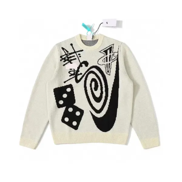 Design Graphic Knit Sweater Black - 29