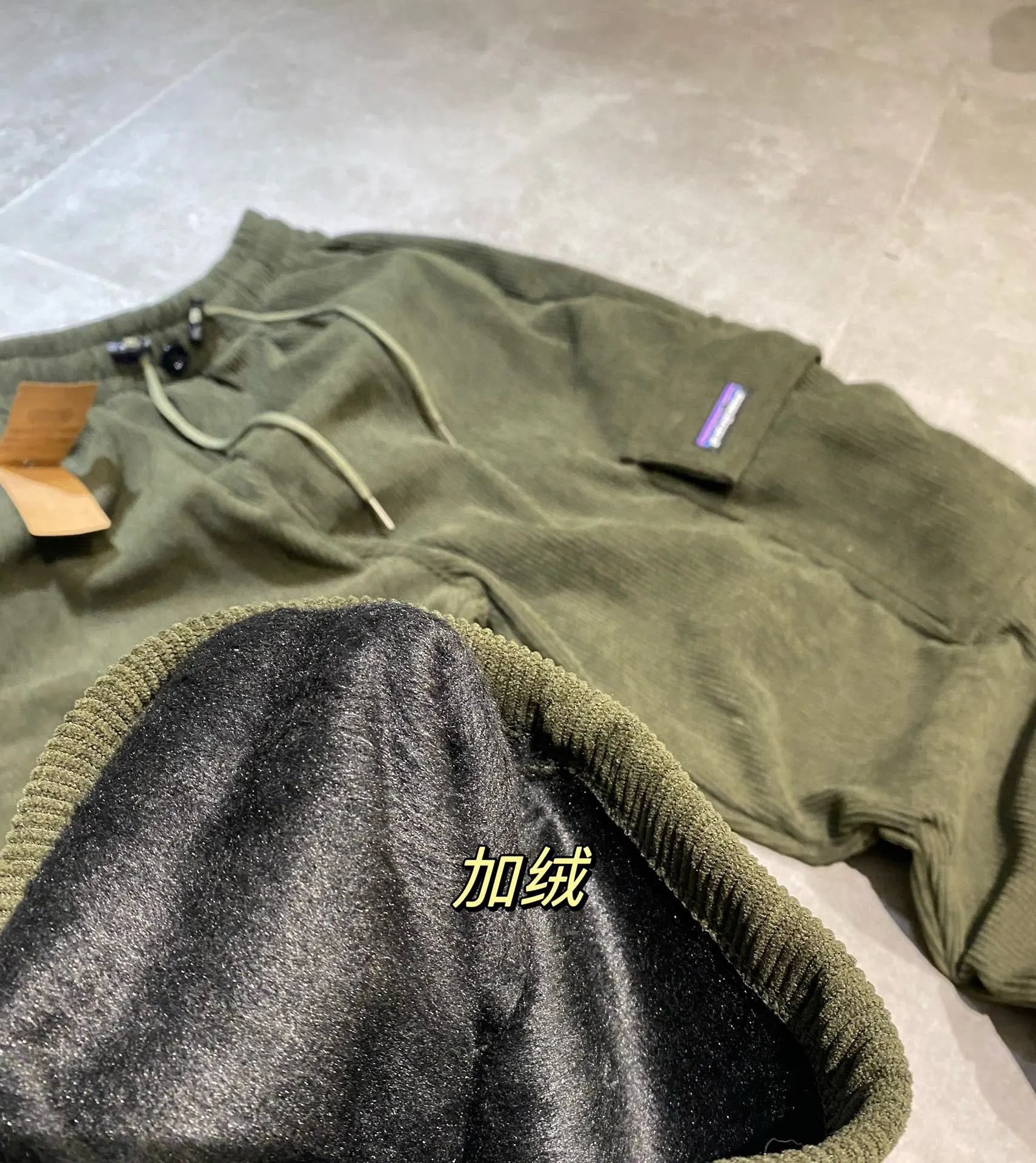 Retro Corduroy Cargo Pants with Drawstring photo 8