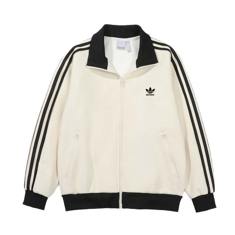 Adidas Originals Trefoil Beige Waffle Texture Track Jacket