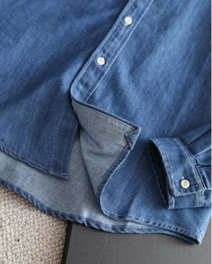 Washed Denim Embroidered Logo Shirt photo 6