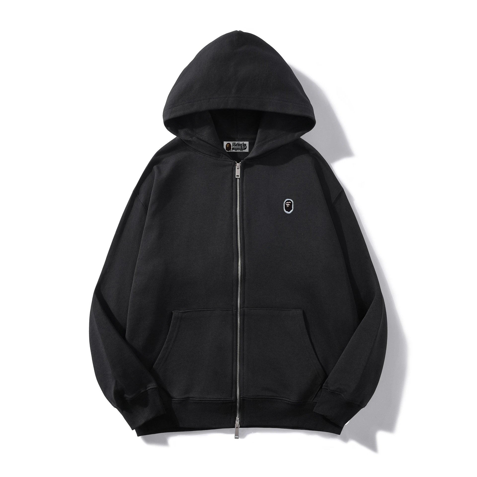 A Bathing Ape Classic Logo Zip-Up Hoodie Army Green - 5