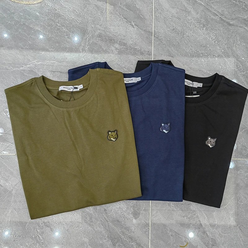 Maison Kitsuné Fox Embroidery T-Shirt Army Green - 38