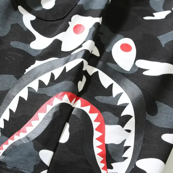 A Bathing Ape Shark Camo Shorts Blue Multicolor - 4