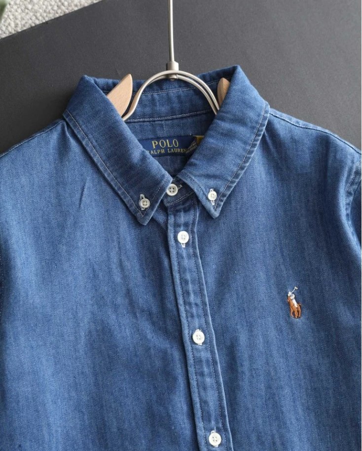 Washed Denim Embroidered Logo Shirt photo 4