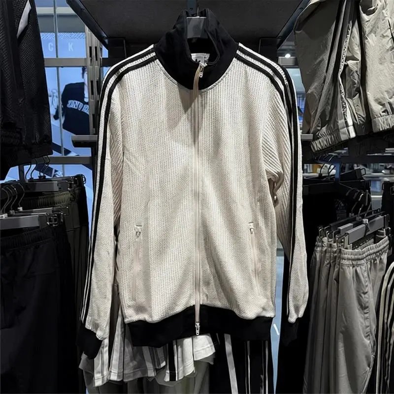 Adidas Originals Trefoil Beige Waffle Texture Track Jacket