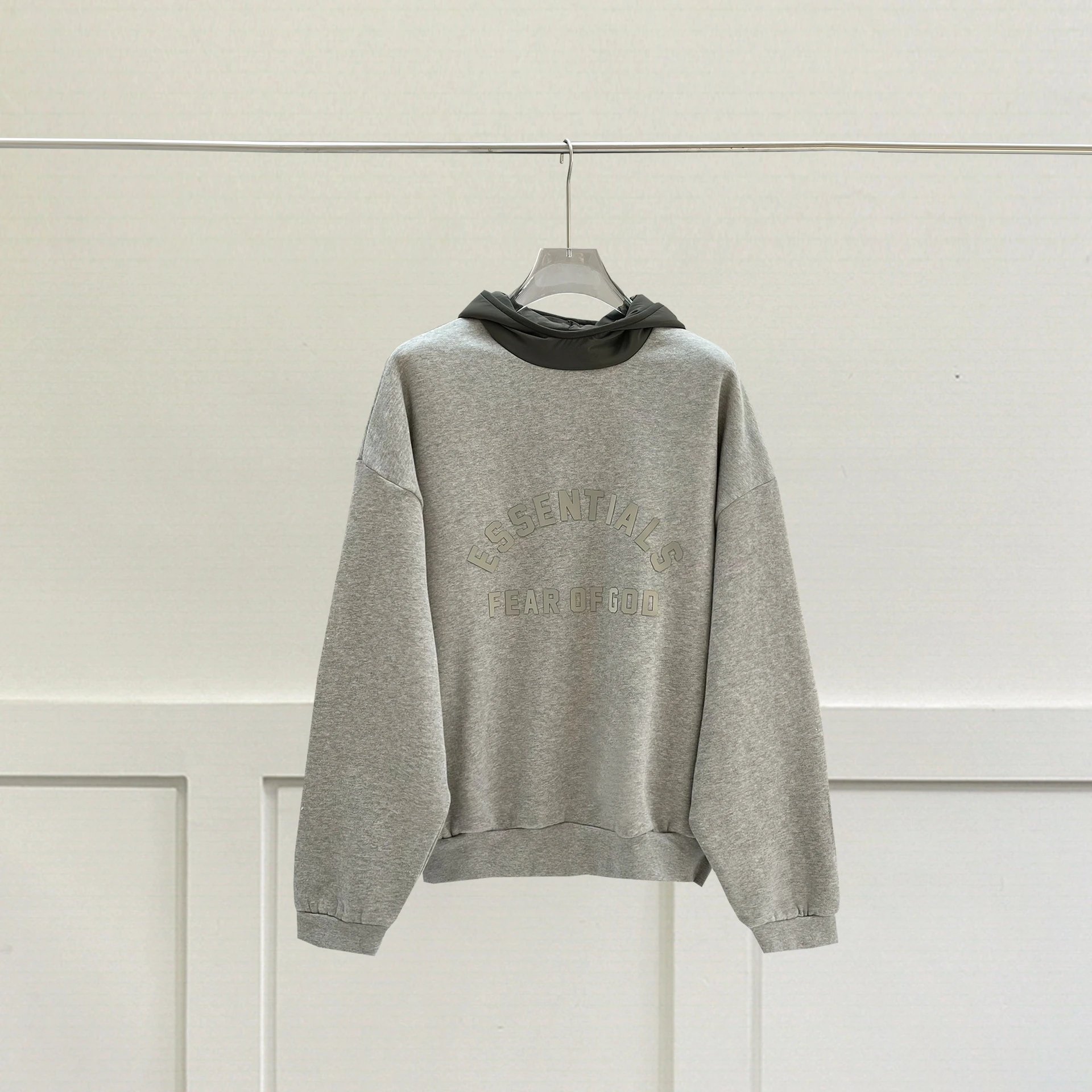 Contrast Colorblock Crew Neck Fleece Hoodie photo 4