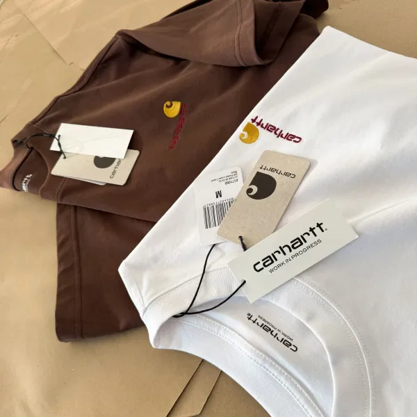 Carhartt Work In Progress Carhartt WIP Logo Embroidered White T-Shirt T-Shirts - 18