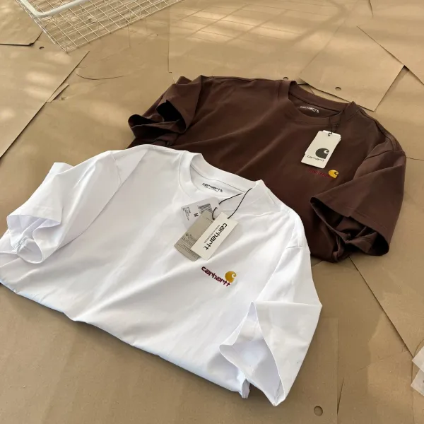 Carhartt Work In Progress Carhartt WIP Logo Embroidered White T-Shirt T-Shirts - 16