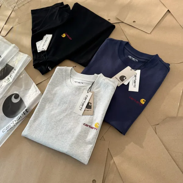 Carhartt Work In Progress Carhartt WIP Logo Embroidered White T-Shirt T-Shirts - 21